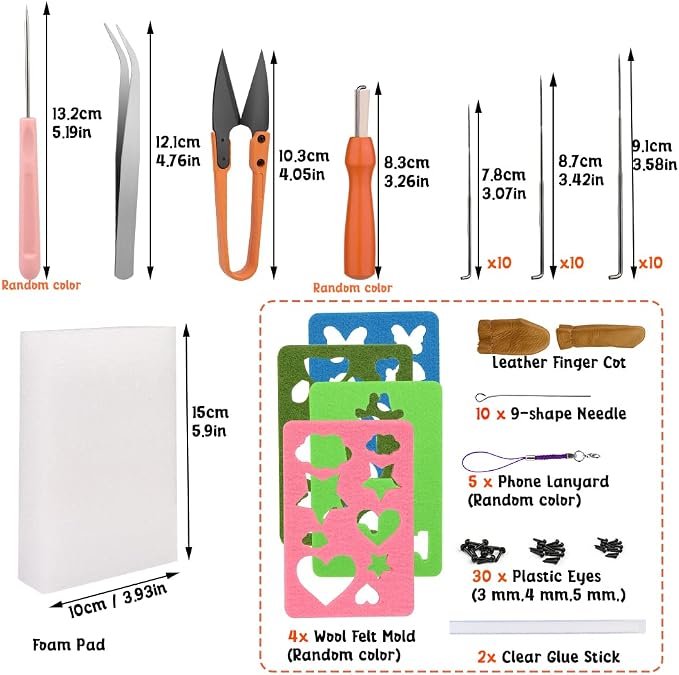Mayboos Needle Felting Kit, Wool Roving 20 Colors Set, Wool Felting Tool - Image 2