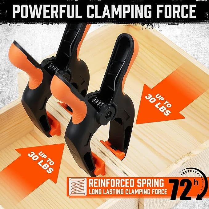 HORUSDY 4-Pack Spring Clamps Heavy Duty, 7-inch Large Plastic Clamps - Image 5