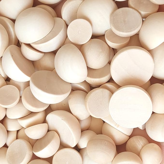 12/15/20mm Natural Unfinished Wood Beads Half Wooden Beads by LITT
