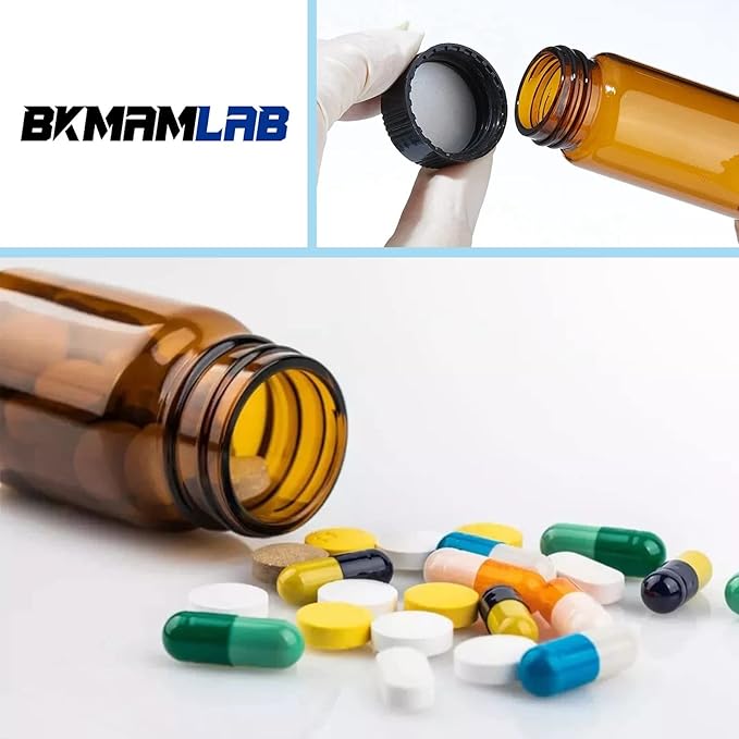 20ml Amber Small Glass Vials 30pcs with Screw Caps(30pcs)