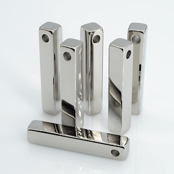 StayMax Rectangle Bar Engraving Blanks Stainless Steel Engraving Blank with Ball Chain 5 Pack