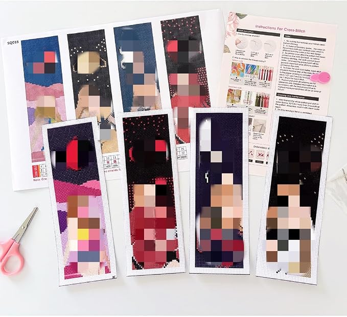 VIGEGU 4 Pack Blind Boxes Cross Stitch Bookmarks - Image 6