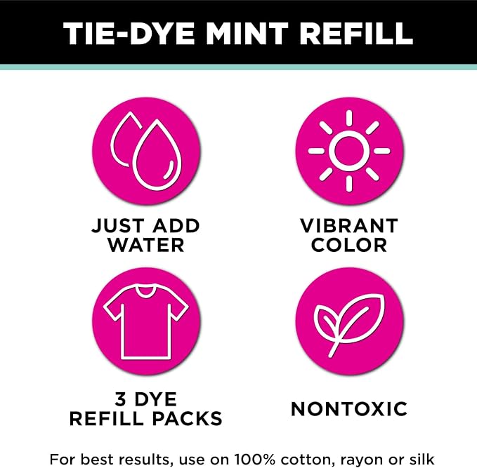 Tulip One-Step Tie-Dye Kit, 3 Fabric Dye Refill Packs - Image 3