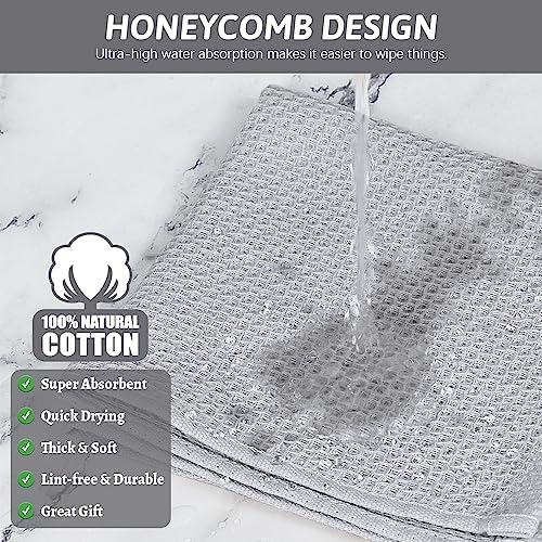 Nialnant 100% Cotton Cleaning Rags, 6 Pack Waffle Weave Dish Cloths, Super - Image 4