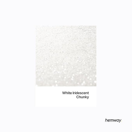Hemway Polyurethane & Epoxy Resin Glitter 100g / 3.5oz Metallic Crystal Flake Additive for Flooring Jewelry Tumblers Glass Pigment - Chunky (1/40" 0.025" 0.6mm) - White Iridescent