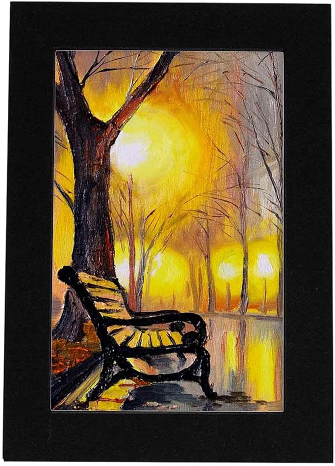 11x14 Mat Bevel Cut for 8.5x11 Photos - Acid Free Black With Black Core Precut Matboard, Backing Board and Crystal Clear, Self Seal Bag - For Pictures, Framing - 4-ply Thickness