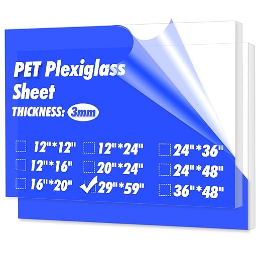 Art3d 1/8" Thick Plexiglass Sheets by Art3d