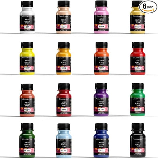 GRANOTONE Acrylic Paint Set | Glows in Black Light | Non-Toxic & Vibrant Paint | Ideal for Art, Crafts, Kids, & Hobbyists | Made in India (Acrylic Paint)