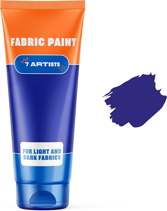 Ultramarine Blue Fabric Paint 2 fl. oz – Permanent Fabric Paint Dark Blue by 7+Artists