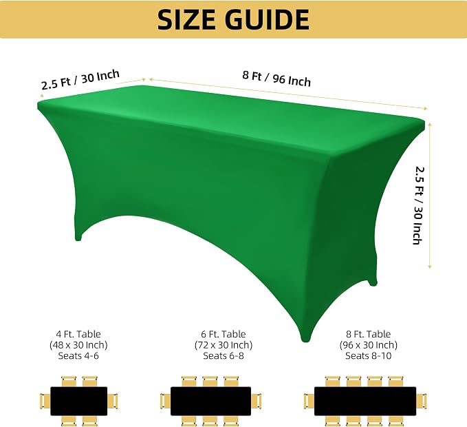 2-Pack 8ft Spandex Table Covers - Image 4