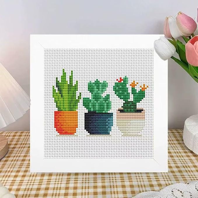Tiwabb Succulent Cross Stitch Kits, Cactus Cross Stitch Kits - Image 2