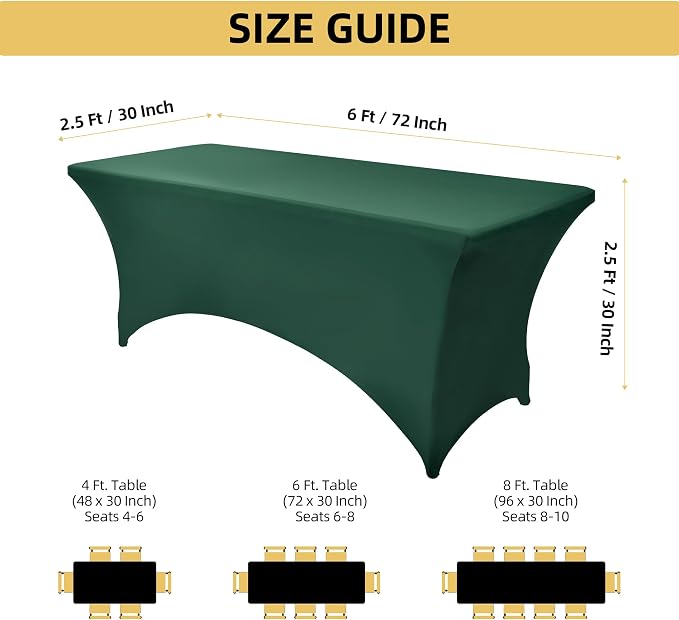 10-Pack 6ft Spandex Table Covers - Image 4