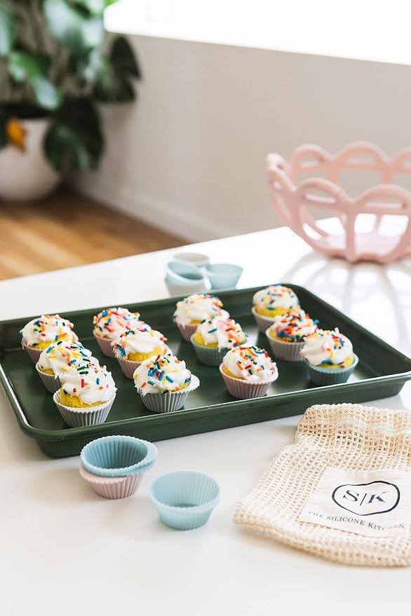 The Silicone Kitchen Reusable Silicone Baking Cups Silicone Muffin Liners - Image 4