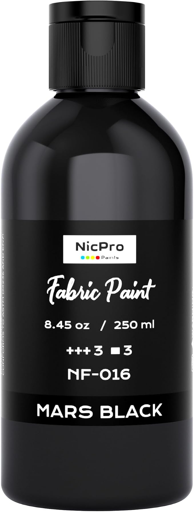 Nicpro Black Fabric Paint, 8.45 oz Fabric Paint by Nicpro