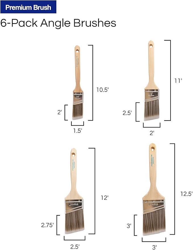 Pro Grade Angle Paint Brushes, Paint Brush Set - Image 2