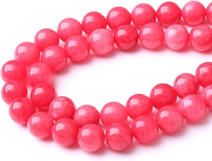 35PCS 10MM Natural Red Rhodonite Jade Stone Beads Round Loose Stone Beads for Jewelry Making DIY Energy Stone Healing Power Bracelet 15"