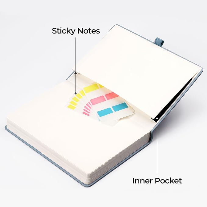 EMSHOI Graph Grid Journal Notebook, 320 Pages, A5 Size | Leather Hardcover - Image 5