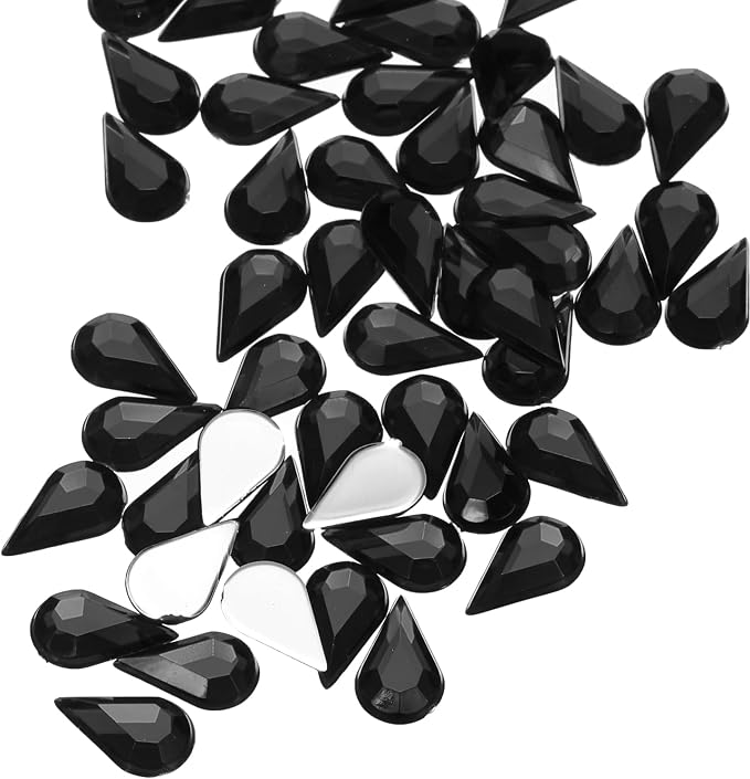 MECCANIXITY 50PCS Flat Back Acrylic Teardrop Gems 6x10mm Artificial Rhinestones - Image 4