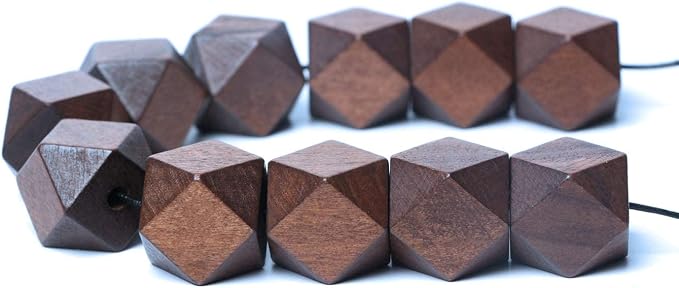 20mm Geometric Wooden Beads - Image 5