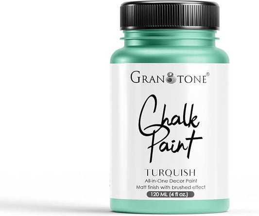 GRANOTONE Chalk Paint for Furniture, Home Decor, Crafts | Eco-Friendly | All In One Paint | No Wax Needed | Versatile DIY Solution | 120 ML (TURQUISH)