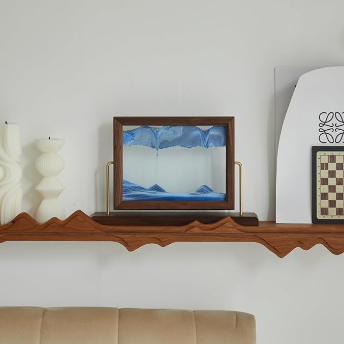 Solid Wood Oasis Mini Art Liquid Motion 360-Degree Rotation, Made of Black - Image 5