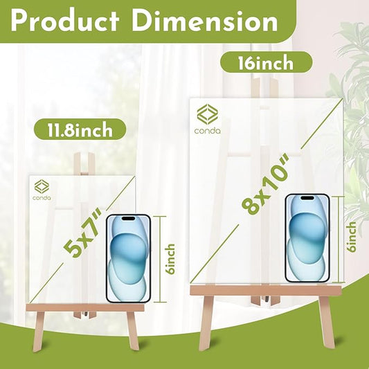12Pack Wooden Tabletop Easel for Painting and Display, 11.8" Small Portable A-Frame Tripod Stand for 8x10 and 11x14 Canvas, Desk Easel for Photos, Students Kids Beginners