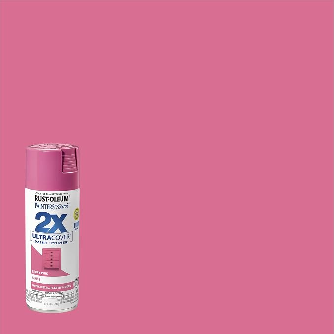 Rust-Oleum Painter's Touch 2X Ultra Cover Spray Paint, Gloss Berry Pink | - Image 2