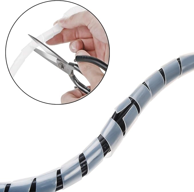 33FT XHF 5/16" Clear Spiral Cable Wrap 8mm Cord - Image 4