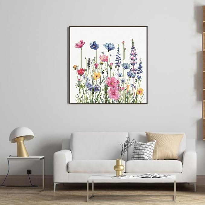 KYOQFVN Flower Stamped Cross Stitch Kits - Image 2