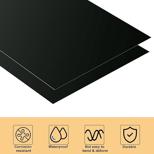 10PCS 7x5x1/32 Inch Anodized Aluminum Sheet, Black Aluminum Engraving Blanks, 1MM Thin Metal Plates for Laser Engraving, Crafting, DIY, House Decoration