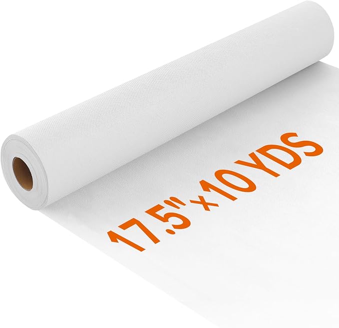 ZOMONETI Light Weight 17.5in x 10yd White Iron On Non-Woven Fusible Interfacing by ZOMONETI