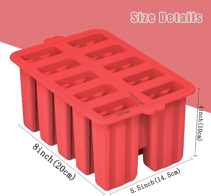 Silicone Popsicles Molds, 10 Cavity Homemade Popsicle Molds DIY Ice Pop Molds - Image 3