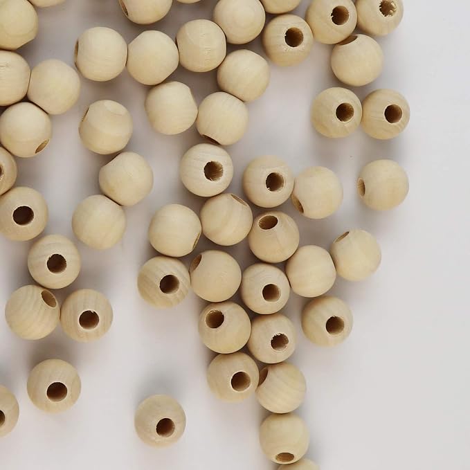 100pcs DIY 18mm Natural Wood Beads Unfinished Round Wooden Loose Spacer Beads - Image 8
