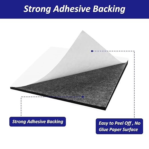 Foam Padding Sheets with Adhesive Backing - 1/8" Thick Self Stick Neoprene Insulation Foam,1/8 Inch Thick X 4 Inch Long X 4 Inch Wide - 8Pcs