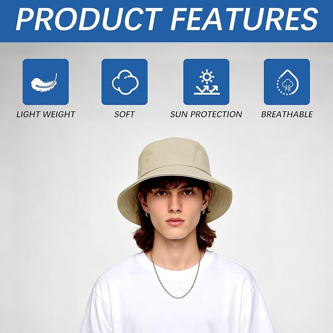 Bucket Hats Bulk Solid Color DIY Blank Hat Bucket Hats - Image 7