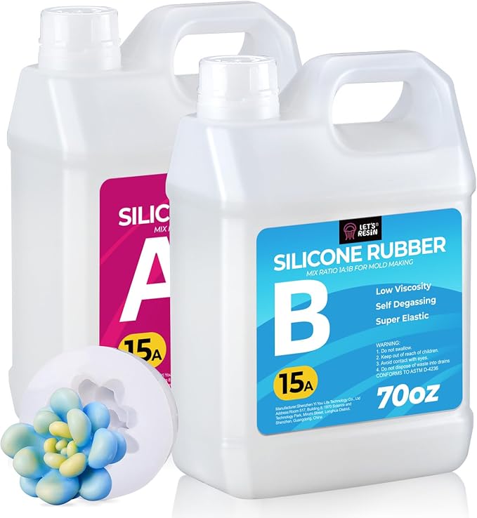 LET'S RESIN Silicone Mold Making Kit Liquid Silicone Rubber 140oz/1 Gallon by LETSRESIN