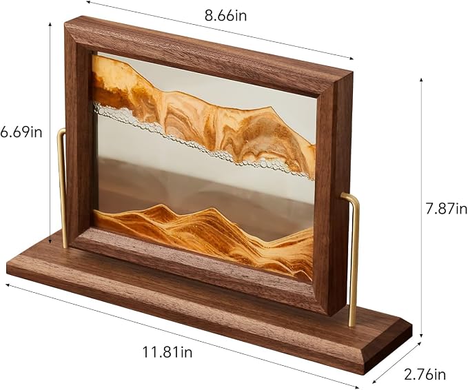 Solid Wood Oasis Mini Art Liquid Motion 360-Degree Rotation, Made of Black - Image 2