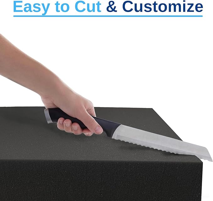 FoamRush 11" x 24" x 24" Charcoal High Density Upholstery Foam Cushion (Upholstery Sheet, Foam Padding, Seat Replacement, Chair Cushion Replacement, Square Foam, Wheelchair Seat Cushion) Made in USA
