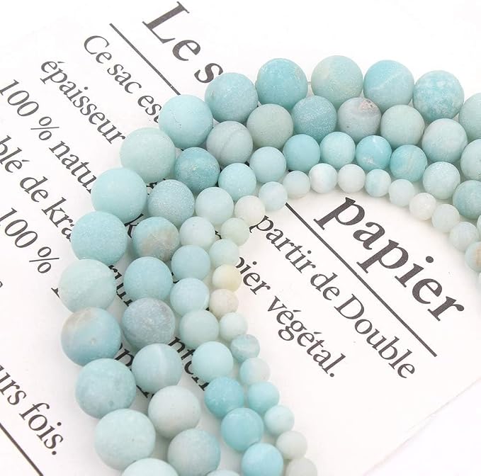 8mm Matte Light Amazonite Bead, 15-Inch Matte Round Loose Stone Beads - Image 5