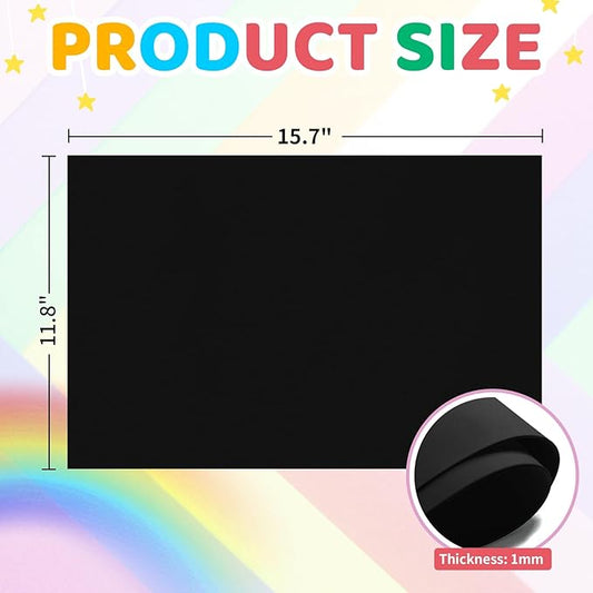 20 PCS EVA Foam Sheets DIY Handcraft Materials 1mm Thick 15.7 x 11.8 Inches Black EVA Foam Papers for Arts and Crafts