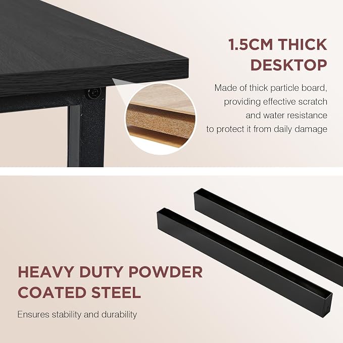 PayLessHere | 39 Inch Computer Desk | Black | Office Desk - Image 7