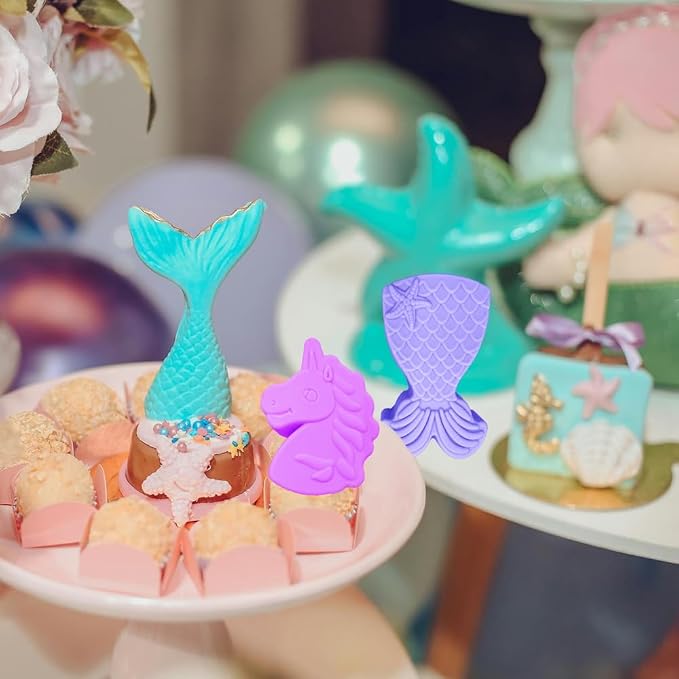 2 Pack Unicorn Molds Silicone 4 Cavity 3D Big Cartoon Themed Baking Mould Tray - Image 8