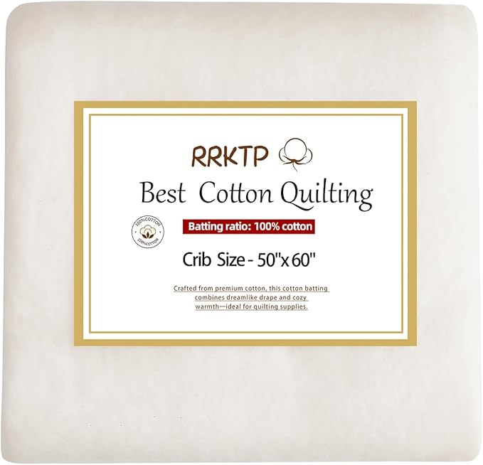 RRKTP Cotton Batting for Quilting，200 g/m² Lightweight Quilt Batting Crib by home