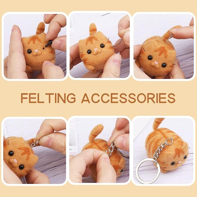 QMNNMA Needle Felting Kit, Animals Needle Felting Set, DIY Wool Felt Materials - Image 4