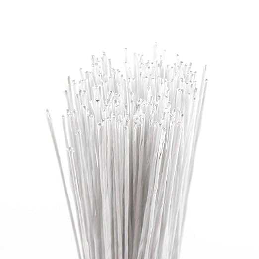 CCINEE 24 Gauge White Floral Wire Stem for Flower Arrangement Craft Supply,16 Inch,200PCS