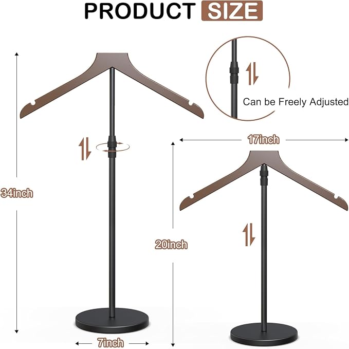 OLV 2 Pack Shirt Display Stand, 18-34 Inch Height Adjustable Mannequin Torso - Image 4