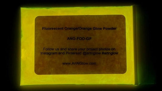 Glow in The Dark Pigment Powder - Neutral and Fluorescent Color for Art Painting, Fine Art, Nail Art Paint, and DIY Crafts - Long Lasting, 10+ Color Options - Fluorescent Orange - (12 Grams/ .42oz)