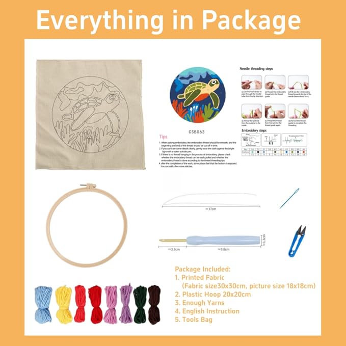 DIY Punch Needle Kits Cute Brown Highland Cow - Image 2
