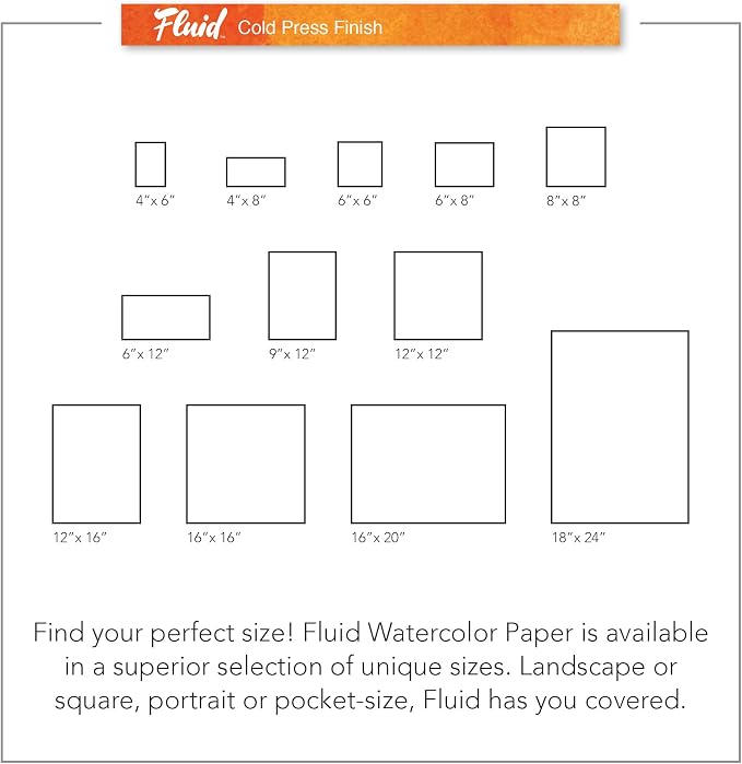 Fluid Watercolor Paper Block, 12 x 16 inches, 15 White Sheets, 140 lb Cold - Image 6