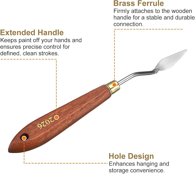 HARFINGTON Palette Knife Painting Tool 1.38" x 0.51" Stainless Steel Teardrop - Image 5